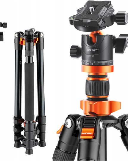 K&F Concept fotoaparato trikojis ir monopodas, 175 cm, galvutė, iki 10 kg