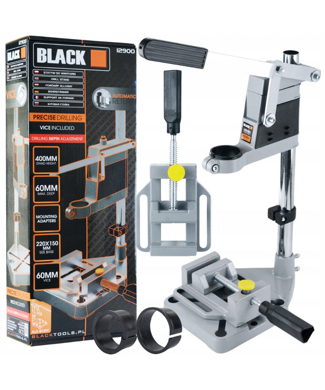 Stovas Laikiklis Stalinėms Gręžimo Staklėms 400mm Su Spaustuvais BLACK