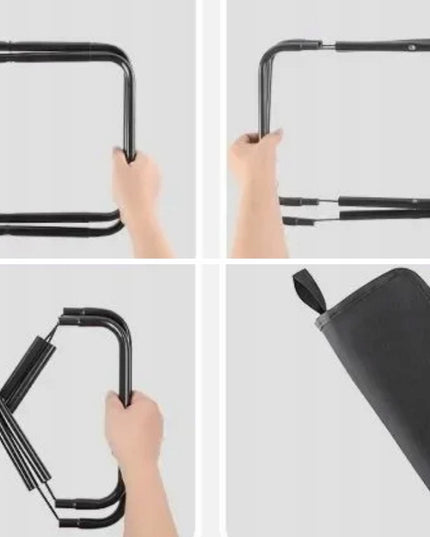 SUDEDAMAS KOMPAKTINIS METALINIS TABURETAS/STALELIS TURISTINIS ŽVEJYBINIS DĖKLAS