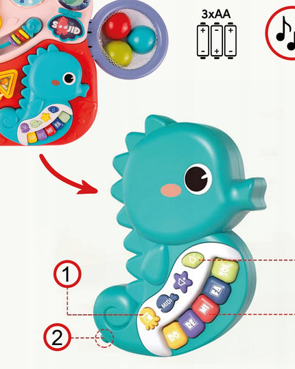 2IN1 EDUKACINIS STALIUKAS INTERAKTYVI MUZIKINĖ PANELĖ VANDENYNAS PIANINAS VAIKAMS