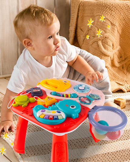 2IN1 EDUKACINIS STALIUKAS INTERAKTYVI MUZIKINĖ PANELĖ VANDENYNAS PIANINAS VAIKAMS