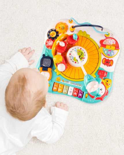 Interaktyvus edukacinis staliukas su muzikiniu pianinuku 2-in-1 vaikams