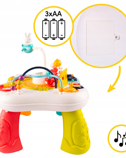 Interaktyvus edukacinis staliukas su muzikiniu pianinuku 2-in-1 vaikams
