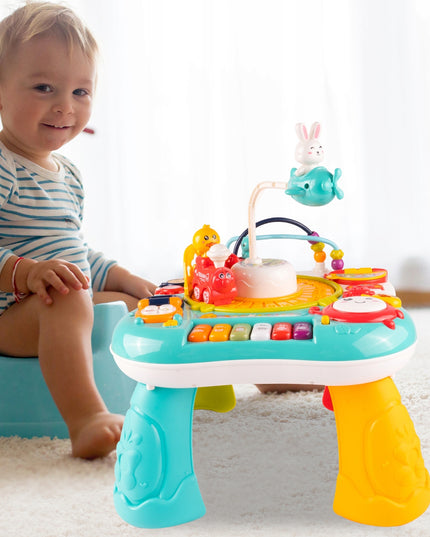 Interaktyvus edukacinis staliukas su muzikiniu pianinuku 2-in-1 vaikams