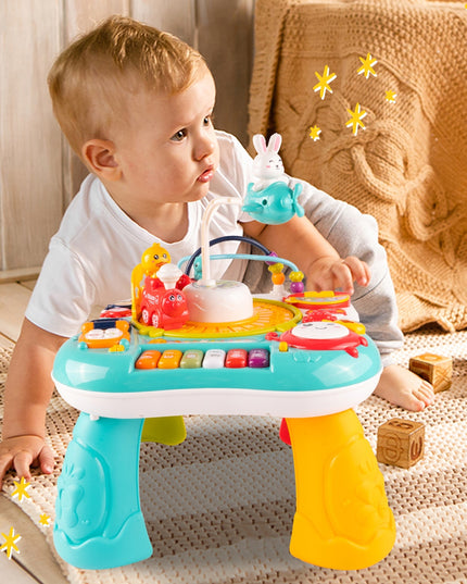 Interaktyvus edukacinis staliukas su muzikiniu pianinuku 2-in-1 vaikams