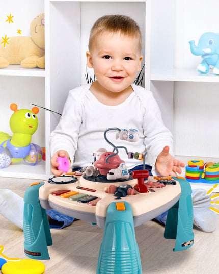 Interaktyvus edukacinis staliukas su muzikiniu pianinuku 2-in-1 vaikams