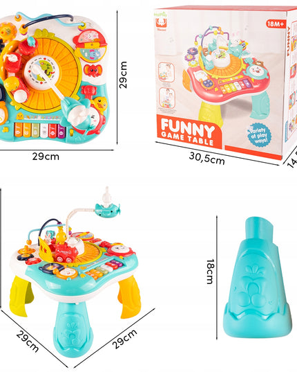 Interaktyvus edukacinis staliukas su muzikiniu pianinuku 2-in-1 vaikams