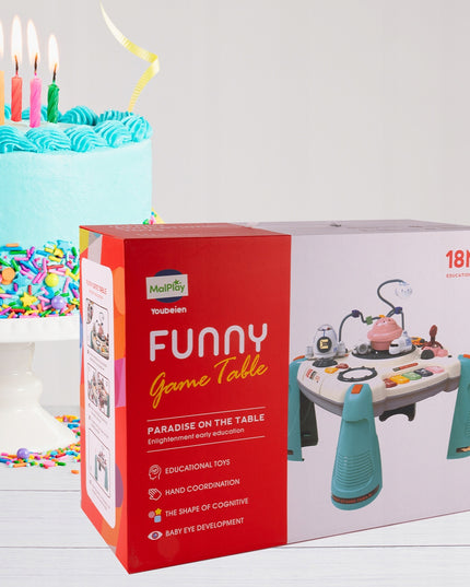 Interaktyvus edukacinis staliukas su muzikiniu pianinuku 2-in-1 vaikams