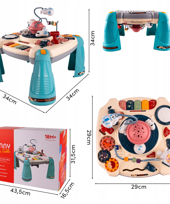 Interaktyvus edukacinis staliukas su muzikiniu pianinuku 2-in-1 vaikams