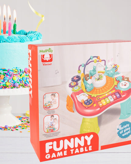 Interaktyvus edukacinis staliukas su muzikiniu pianinuku 2-in-1 vaikams