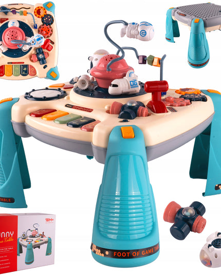 Interaktyvus edukacinis staliukas su muzikiniu pianinuku 2-in-1 vaikams