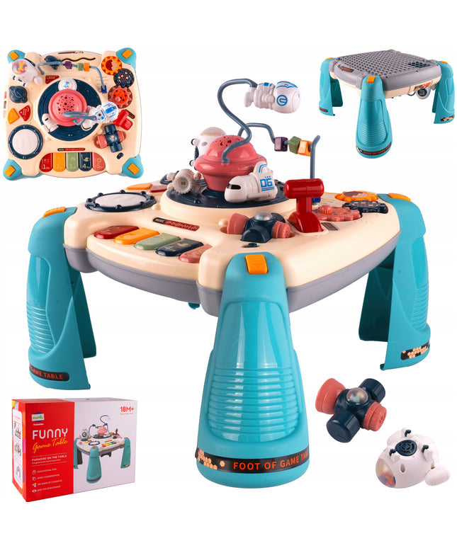 Interaktyvus edukacinis staliukas su muzikiniu pianinuku 2-in-1 vaikams