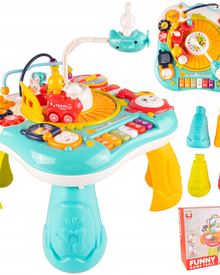 Interaktyvus edukacinis staliukas su muzikiniu pianinuku 2-in-1 vaikams