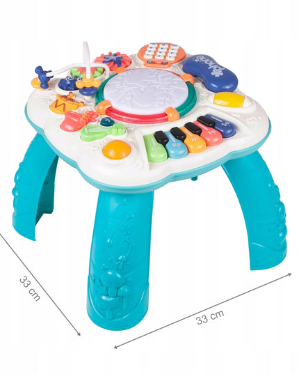 Interaktyvus edukacinis staliukas su muzikine panele ir būgneliu, 8in1, vaikams