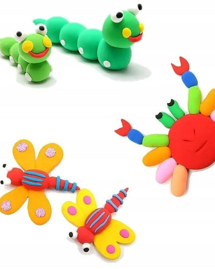 SUPER CLAY kūrybinis sensorinis modelinas, putų plastilinas, 24 spalvos + priedai