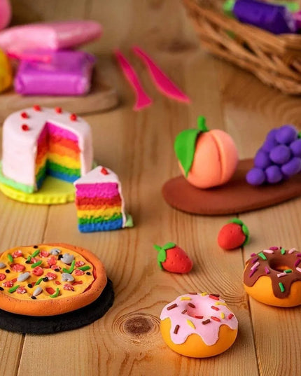 SUPER CLAY kūrybinis sensorinis modelinas, putų plastilinas, 24 spalvos + priedai