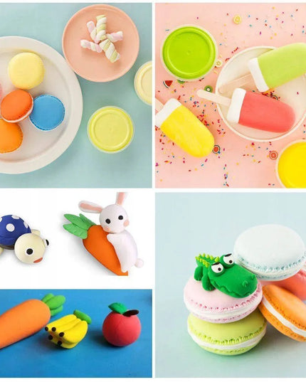 SUPER CLAY kūrybinis sensorinis modelinas, putų plastilinas, 24 spalvos + priedai