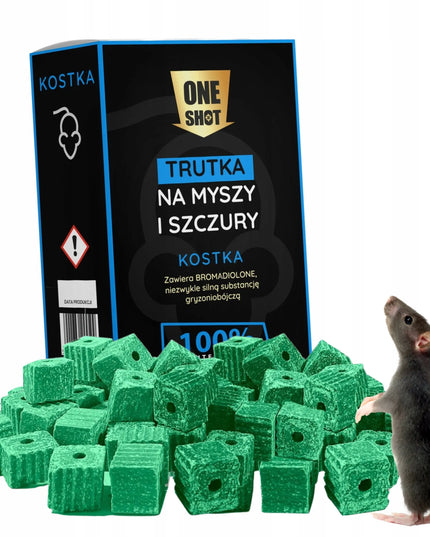 ONE SHOT itin stiprus masalas-kubeliai pelėms ir žiurkėms, 1 kg