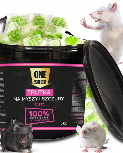 ONE SHOT stiprus masalas-pasta nuo pelių ir žiurkių, 5 kg