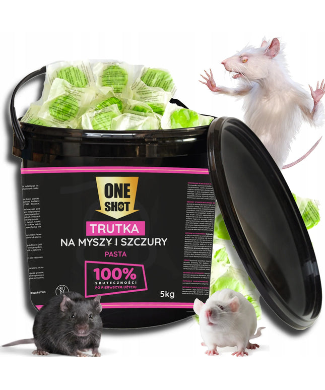 ONE SHOT stiprus masalas-pasta nuo pelių ir žiurkių, 5 kg