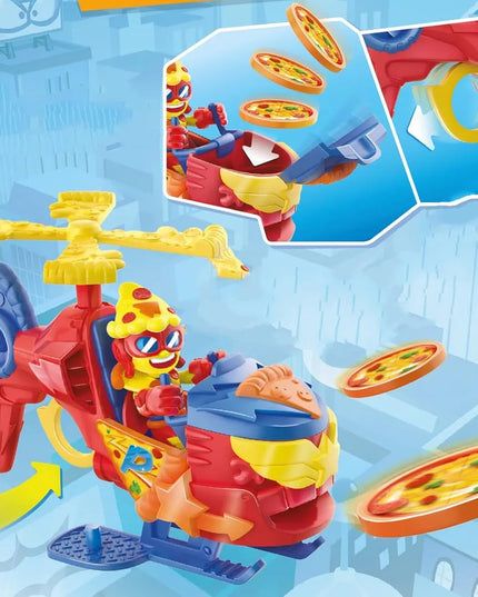 „SUPERTHINGS“ RINKINYS: „PIZZACOPTER“ SRAIGTASPARNIS IR FIGŪRĖLĖ