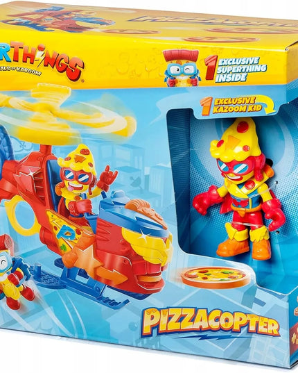 „SUPERTHINGS“ RINKINYS: „PIZZACOPTER“ SRAIGTASPARNIS IR FIGŪRĖLĖ