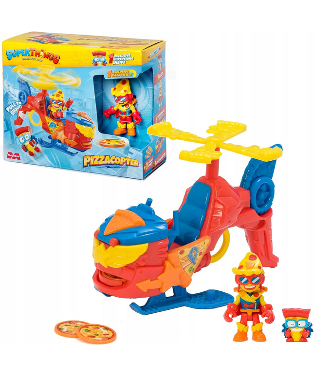 „SUPERTHINGS“ RINKINYS: „PIZZACOPTER“ SRAIGTASPARNIS IR FIGŪRĖLĖ