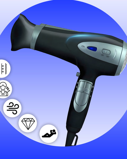 Plaukų džiovintuvas 5-in-1 2000W su jonizacija, difuzoriumi, koncentratoriumi, šalto oro funkcija