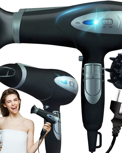 Plaukų džiovintuvas 5-in-1 2000W su jonizacija, difuzoriumi, koncentratoriumi, šalto oro funkcija