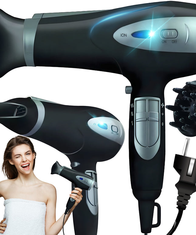 Plaukų džiovintuvas 5-in-1 2000W su jonizacija, difuzoriumi, koncentratoriumi, šalto oro funkcija