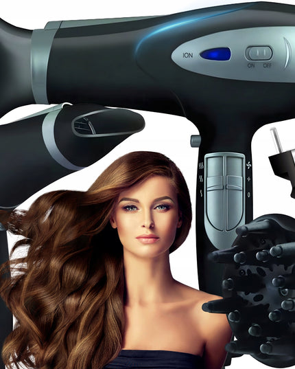 Plaukų džiovintuvas 5-in-1 2000W su jonizacija, difuzoriumi, koncentratoriumi, šalto oro funkcija