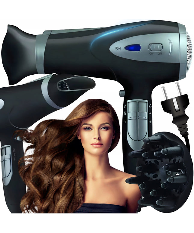 Plaukų džiovintuvas 5-in-1 2000W su jonizacija, difuzoriumi, koncentratoriumi, šalto oro funkcija