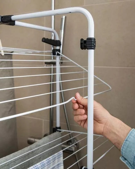 Vertikali 4 pakopų drabužių džiovykla VILEDA MIXER su ratukais skalbiniams