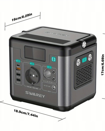SWAREY S160+100W maitinimo stotelė 222 Wh su 100 W saulės baterija, 300 W AC išėjimas, 65 W USB-C