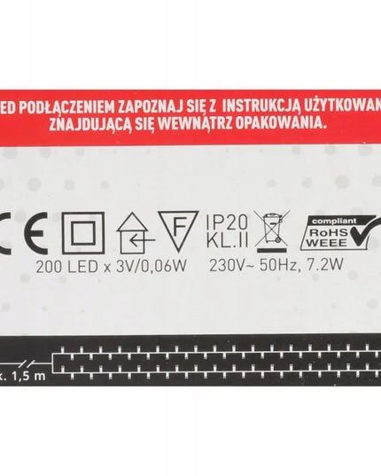 „Goliat“ kalėdinė eglutės girlianda, 200 LED, šilta balta šviesa