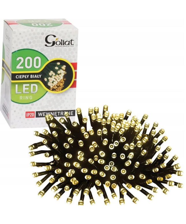 „Goliat“ kalėdinė eglutės girlianda, 200 LED, šilta balta šviesa