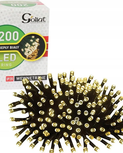„Goliat“ kalėdinė eglutės girlianda, 200 LED, šilta balta šviesa