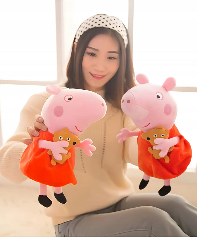 „Peppa Pig“ pliušinis žaislas su meškiuku Teddy, 30 cm