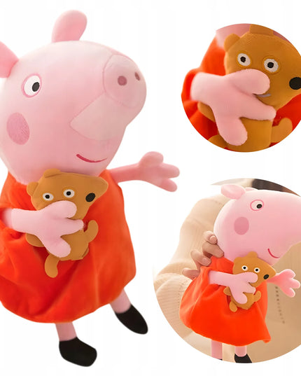 „Peppa Pig“ pliušinis žaislas su meškiuku Teddy, 30 cm