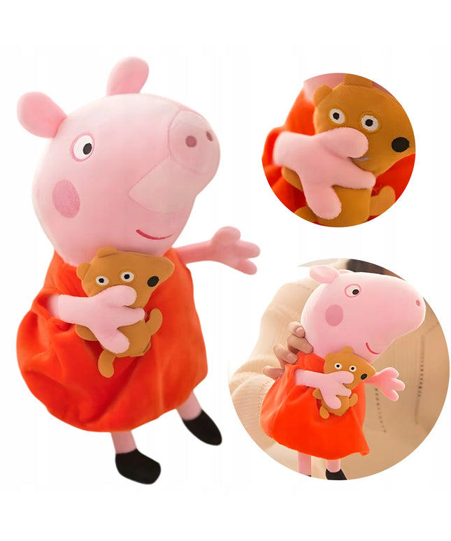 „Peppa Pig“ pliušinis žaislas su meškiuku Teddy, 30 cm