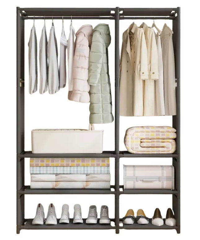 Didelė surenkama medžiaginė spinta drabužiams ir batams