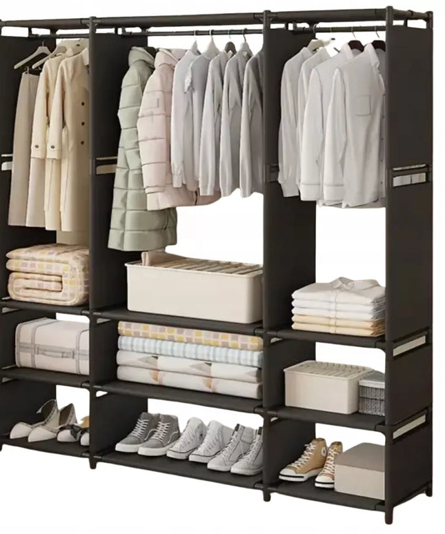 SNM medžiaginė tekstilinė spinta drabužiams ir batams, sulankstoma didelė drabužinė