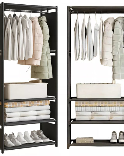 Medžiaginė tekstilinė drabužių spinta, sulankstoma drabužinė su lentynomis