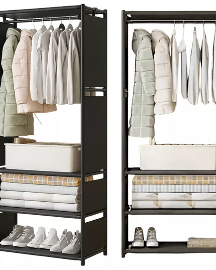 Medžiaginė tekstilinė drabužių spinta, sulankstoma drabužinė su lentynomis