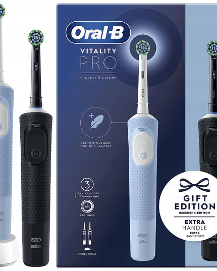 ORAL-B VITALITY PRO D103 elektrinių dantų šepetėlių rinkinys, mėlynas/juodas