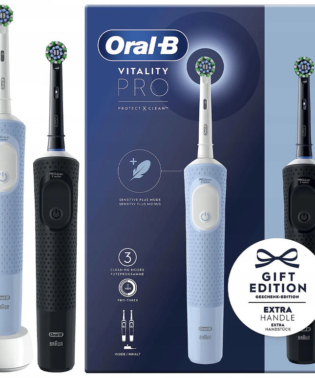 ORAL-B VITALITY PRO D103 elektrinių dantų šepetėlių rinkinys, mėlynas/juodas