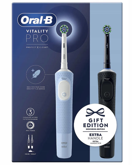 ORAL-B VITALITY PRO D103 elektrinių dantų šepetėlių rinkinys, mėlynas/juodas