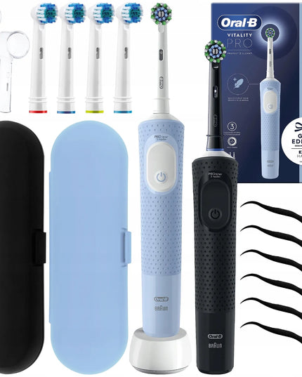 ORAL-B VITALITY PRO D103 elektrinių dantų šepetėlių rinkinys, mėlynas/juodas