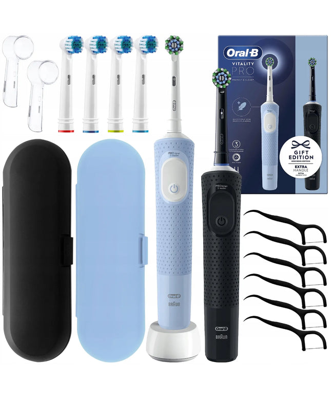 ORAL-B VITALITY PRO D103 elektrinių dantų šepetėlių rinkinys, mėlynas/juodas