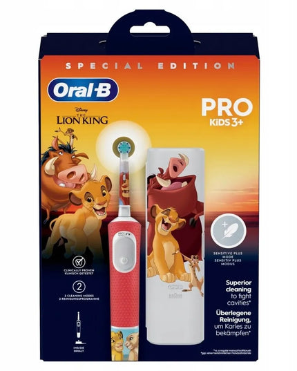Elektrinis dantų šepetėlis vaikams Oral-B Vitality Pro D103 „Liūtas karalius“ + dėklas